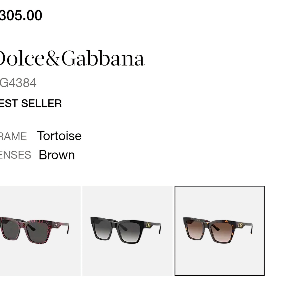 Dolce & Gabbana 4384 Tortoise Shell Sunglasses - Picture 3 of 3